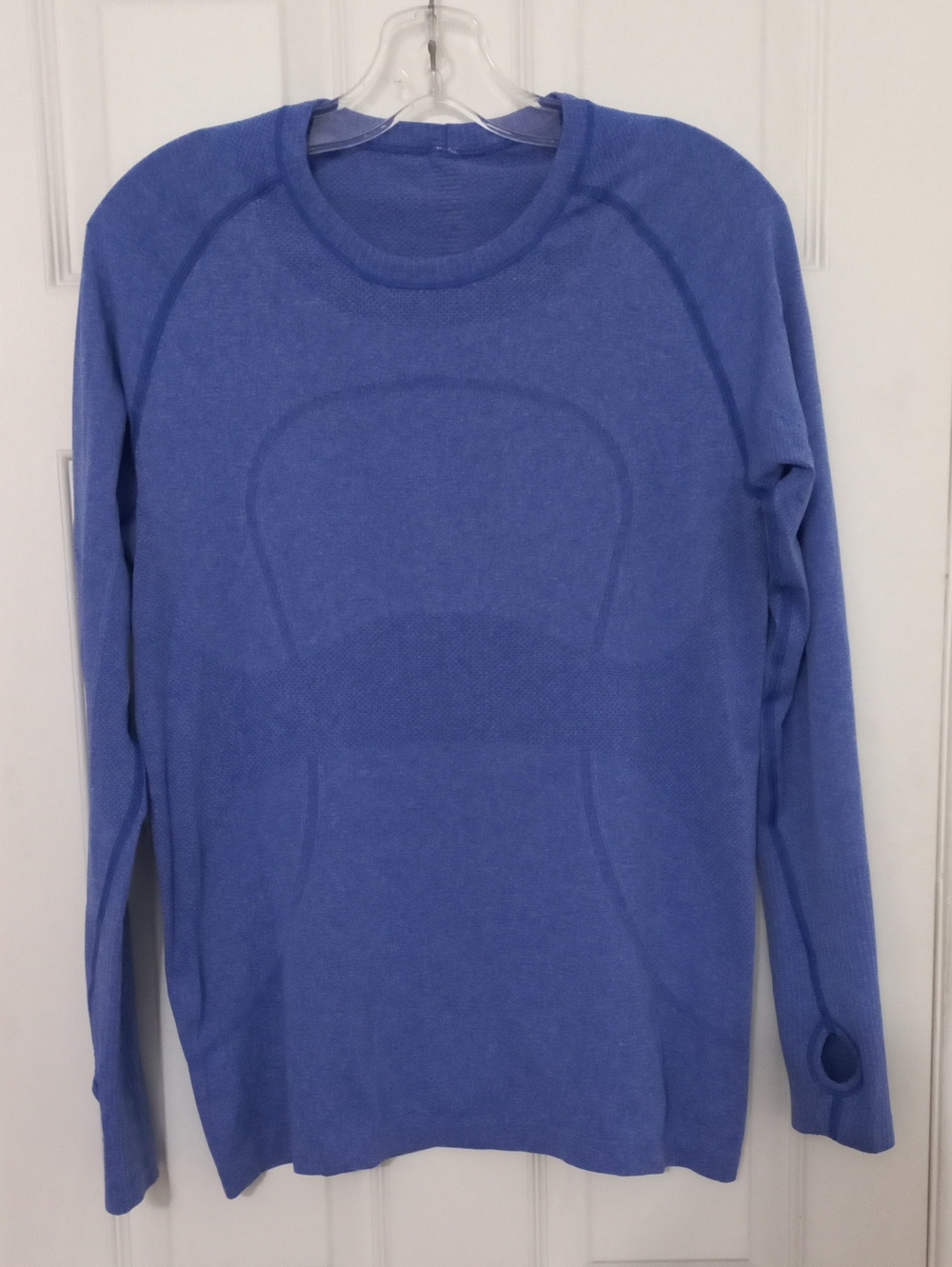 OG Vintage Lululemon Swiftly Tech LS Blue Hem Quote Size 12